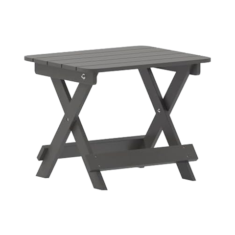 Gray Adirondack Side Table Modern Portable Outdoor Folding All-Weather HDPE Set