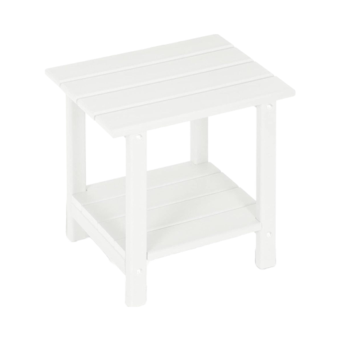 Modern Design Adirondack Outdoor 2-Tier Side Table HDPE Weather Resistant Easy Assembly Small Patio End Table for Poolside