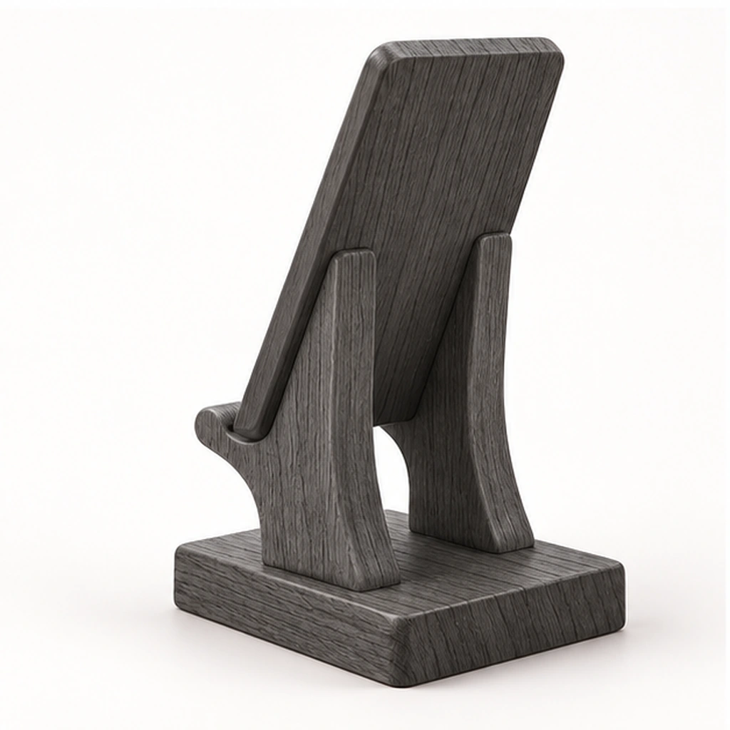 Freestanding HDPE Tablet and Book Support Stand — Rear-right three-quarter view