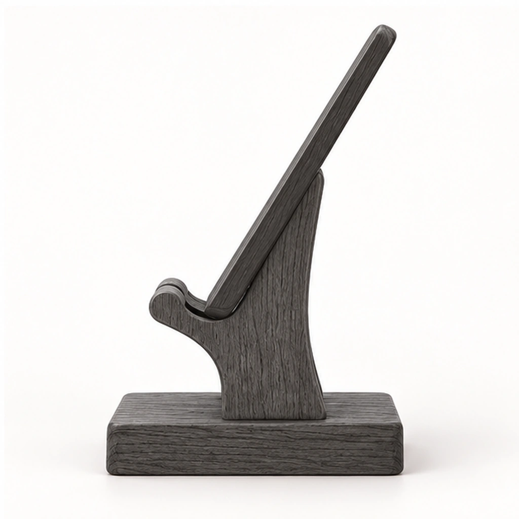 Freestanding HDPE Tablet and Book Support Stand — Elevated or side detail view