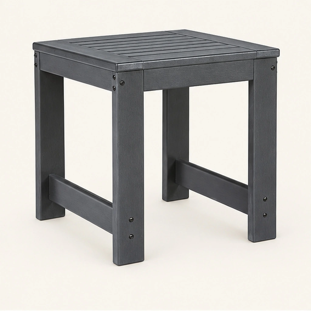 Square Outdoor End Table — Front-left three-quarter view
