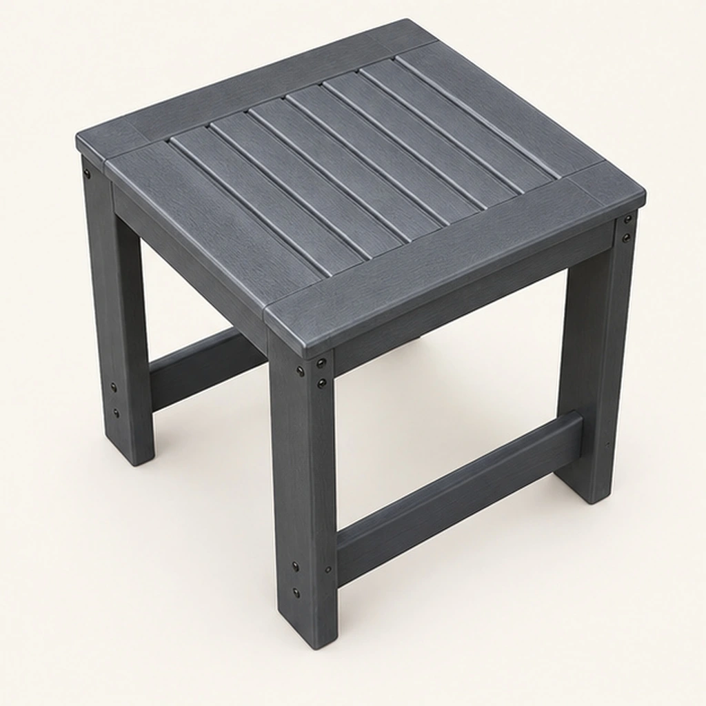 Square Outdoor End Table — Rear-right three-quarter view