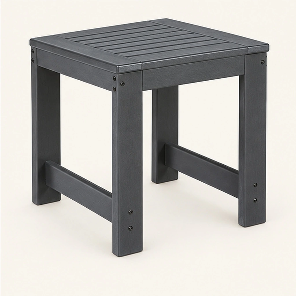 Square Outdoor End Table — Elevated top three-quarter view