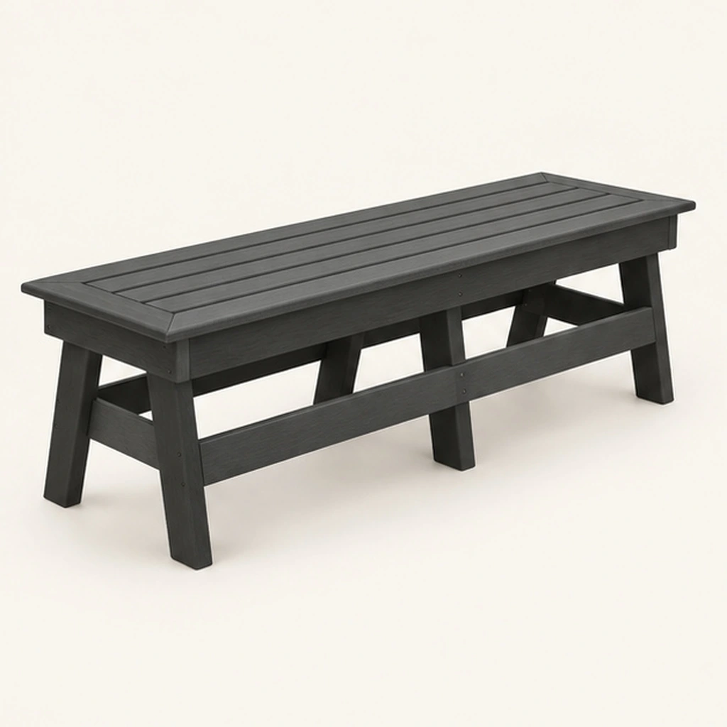 Outdoor Dining Bench — Front-left three-quarter view