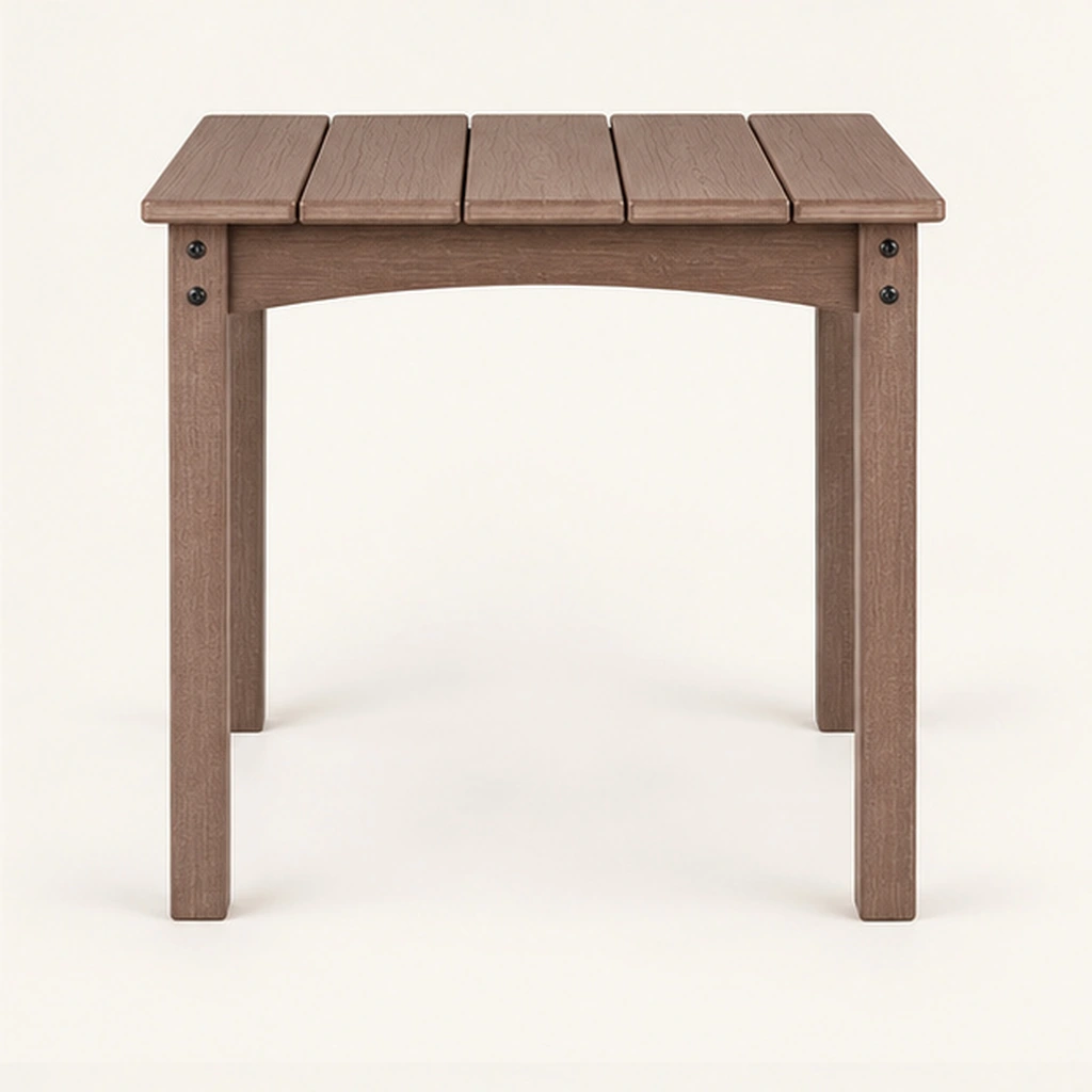 Square HDPE Outdoor End Table — Front elevation