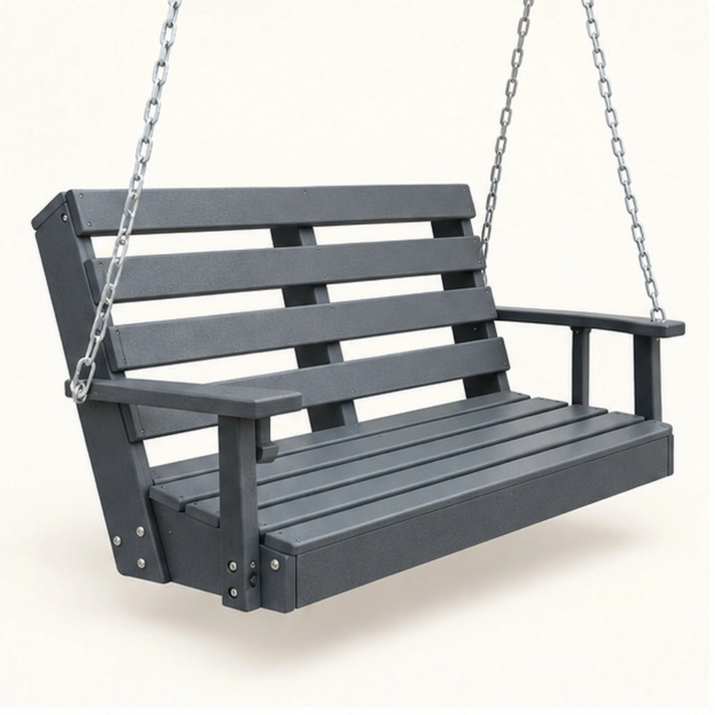 Double Outdoor Patio Swing — Front-left three-quarter view