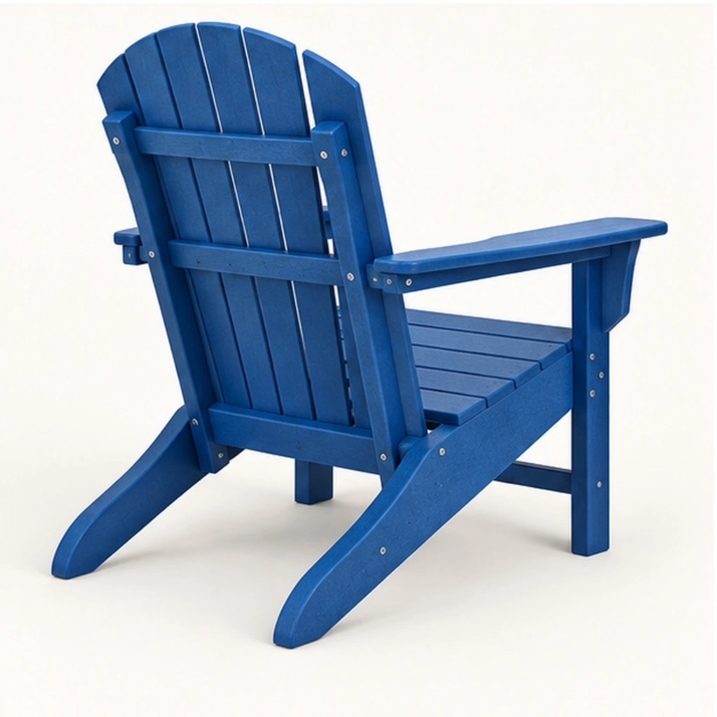 Five-Slat HDPE Adirondack Lounge Chair — rear-right three-quarter view
