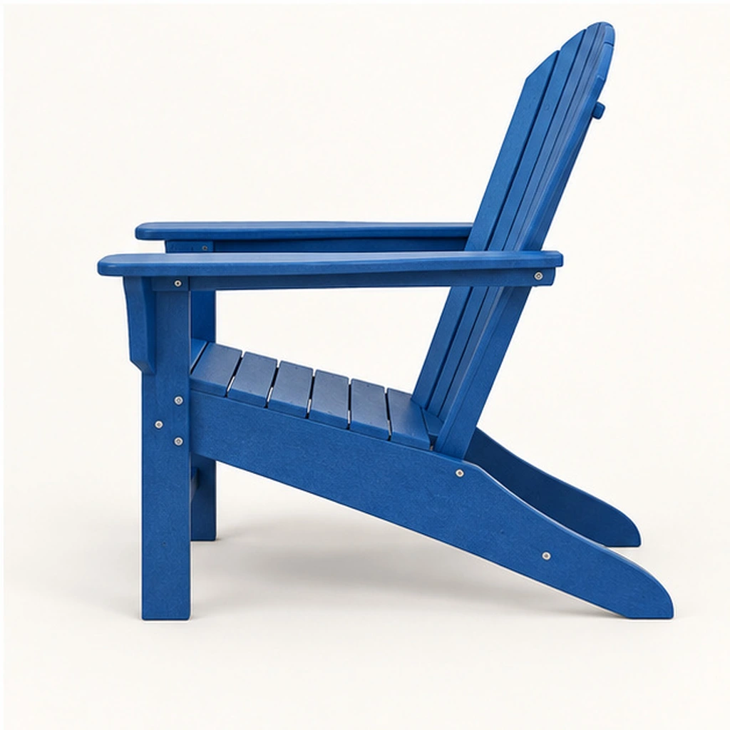 Five-Slat HDPE Adirondack Lounge Chair — side profile