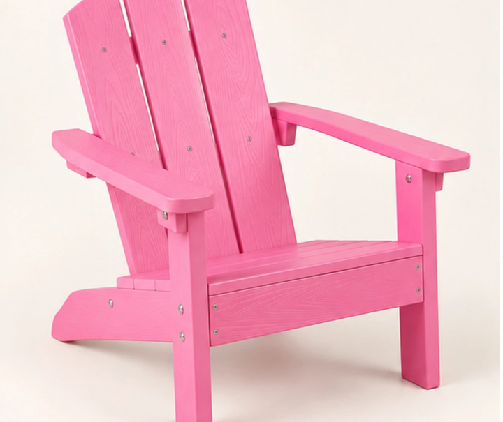 Kids Four-Slat HDPE Adirondack Chair — Front-left three-quarter view