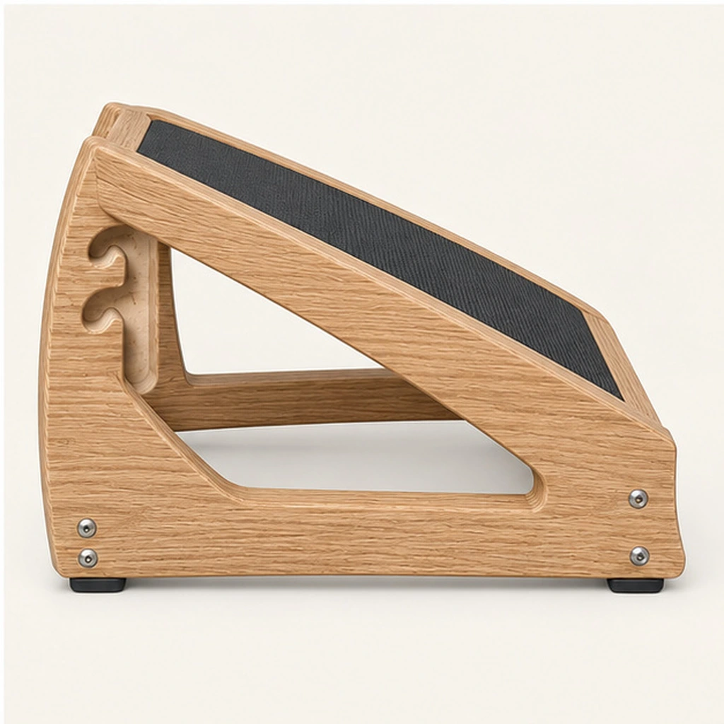 HDPE Footrest Stool — Elevated top three-quarter view