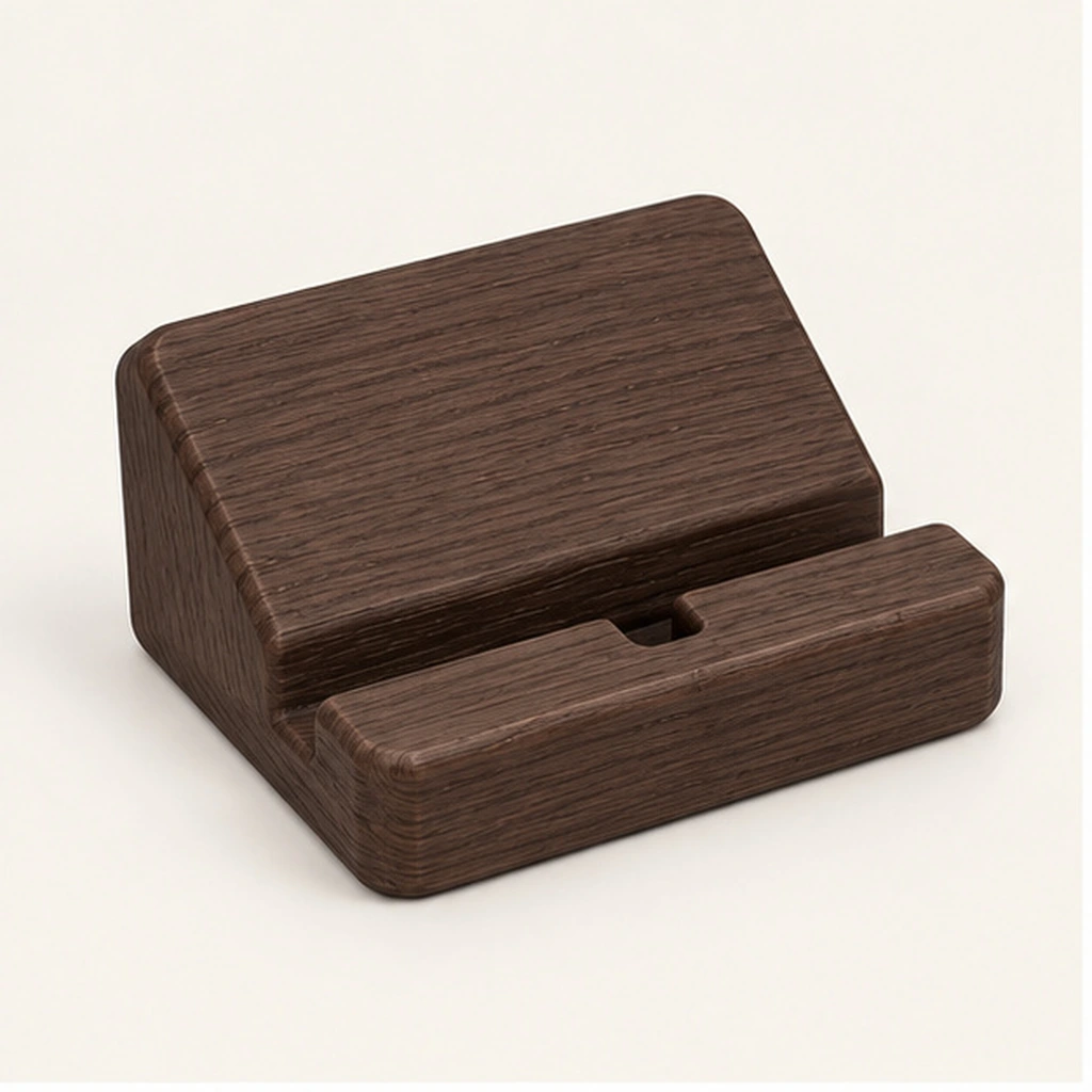 HDPE Phone Stand and Tablet Holder — Front-left three-quarter view