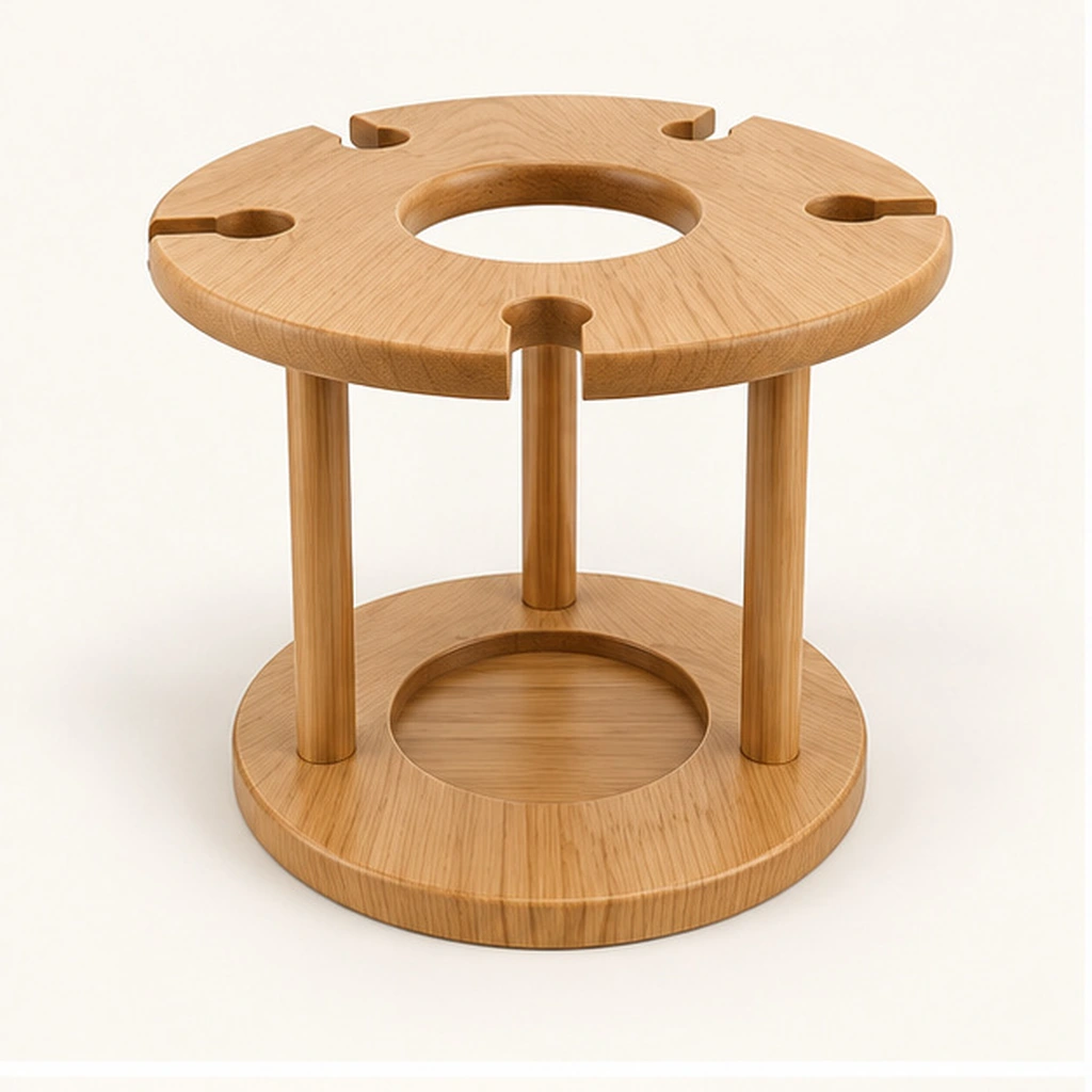 HDPE Circular Wine Caddy — Front-left three-quarter view