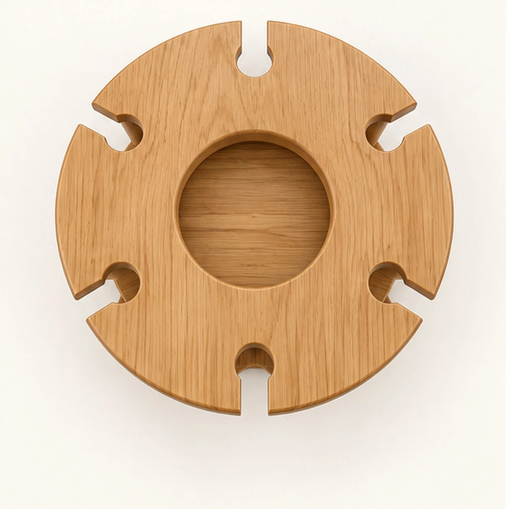HDPE Circular Wine Caddy — Rear-right three-quarter view