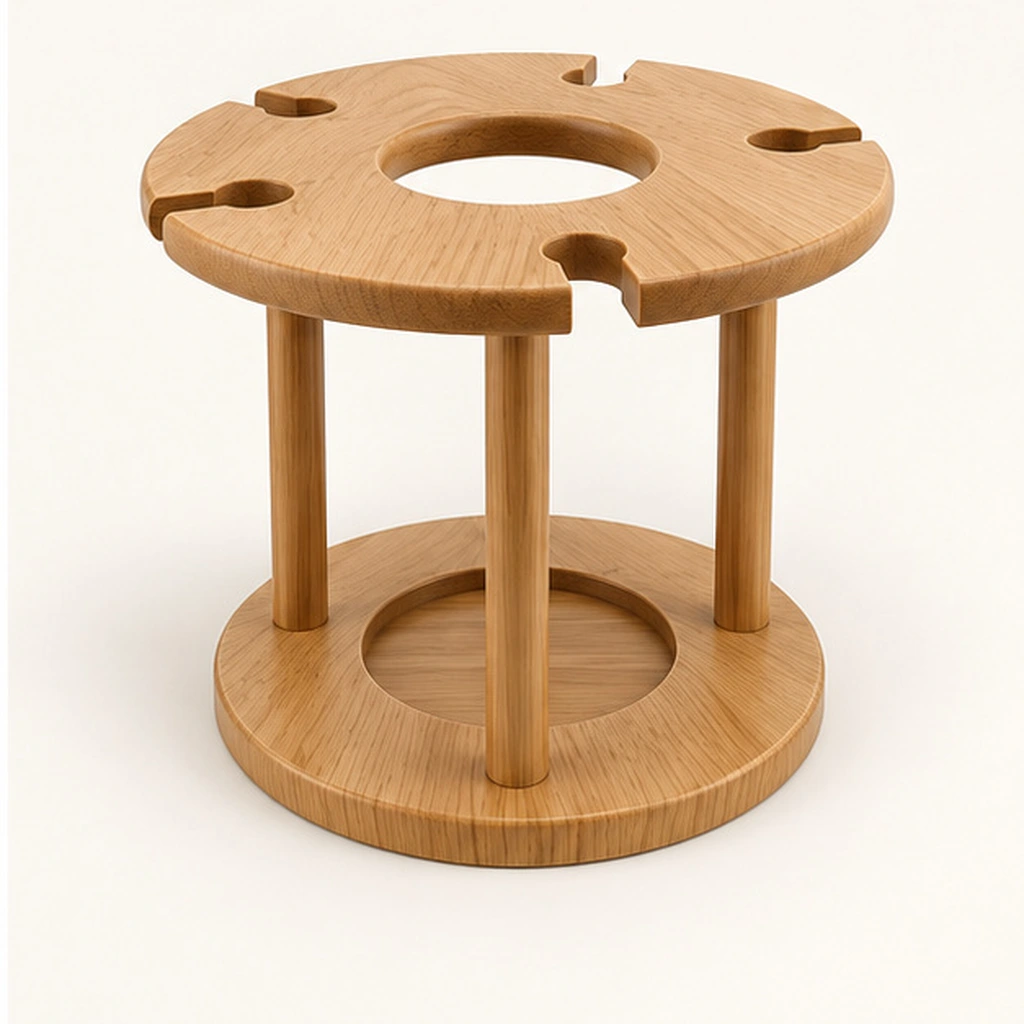 HDPE Circular Wine Caddy — Elevated top three-quarter view