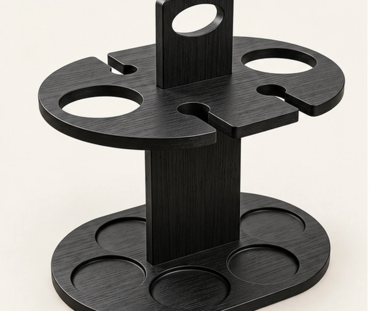 HDPE Wine Caddy with Stemware Slots — Front-left three-quarter view