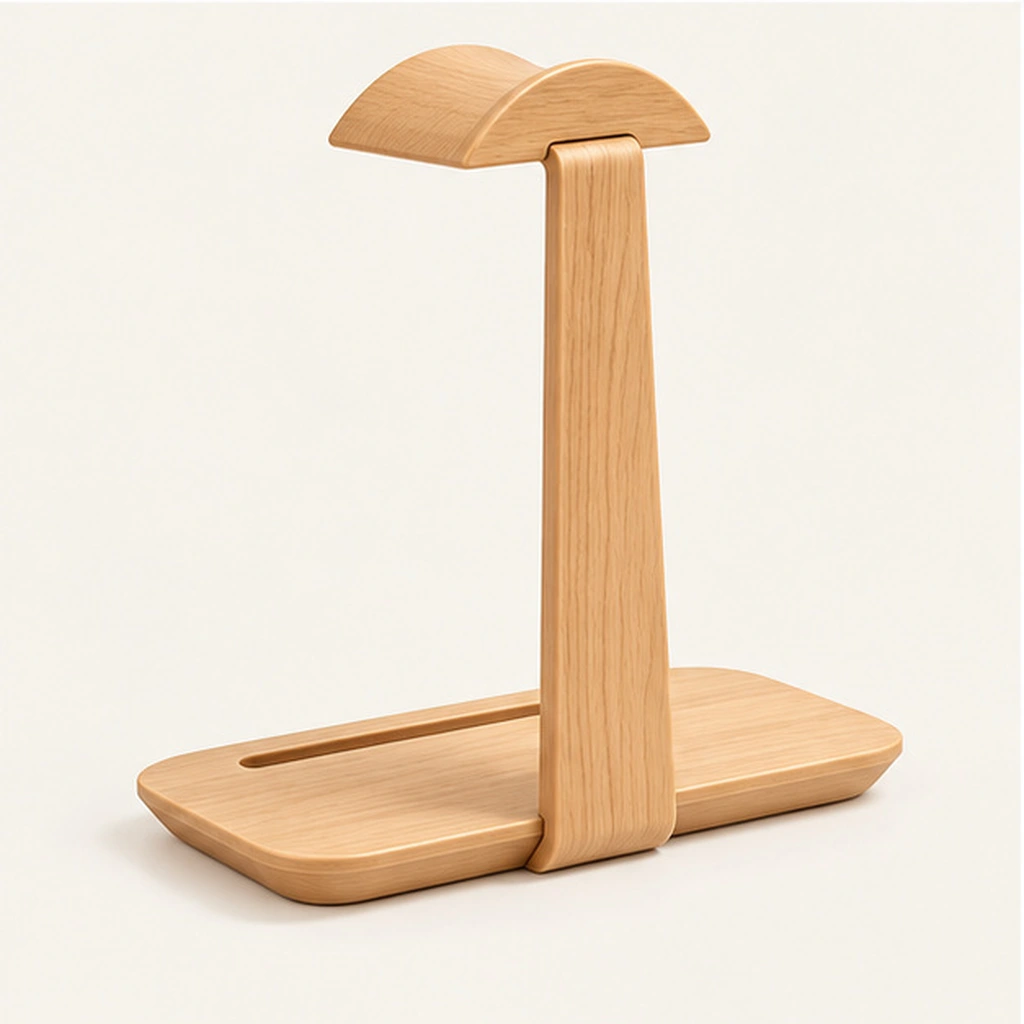 HDPE Headphone Stand — Rear-right three-quarter view
