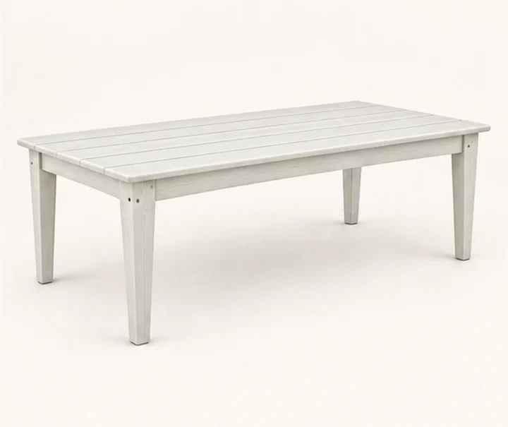 Rectangular Slatted HDPE Outdoor Dining Table in M011 finish, view 1
