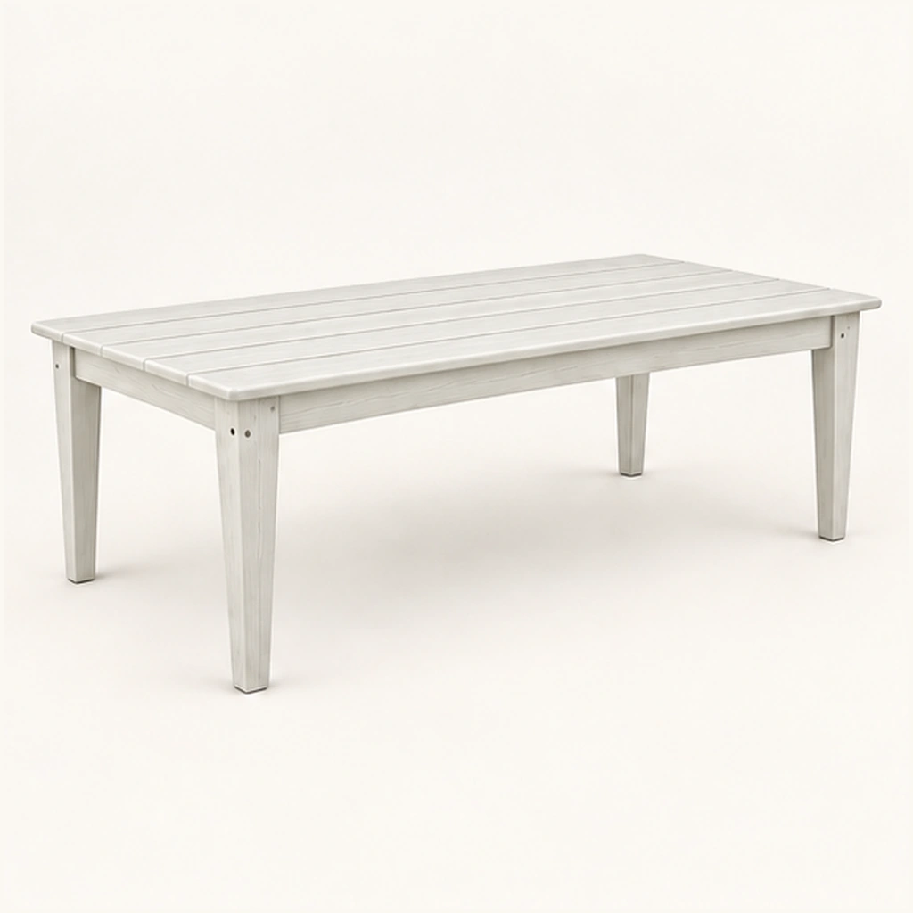 Rectangular Slatted HDPE Outdoor Dining Table in M011 finish, view 1