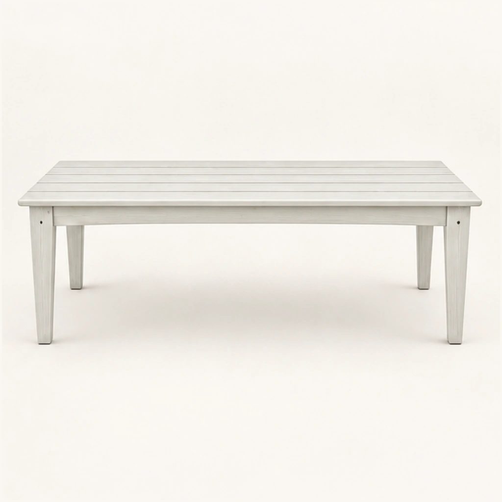 Rectangular Slatted HDPE Outdoor Dining Table in M011 finish, view 2