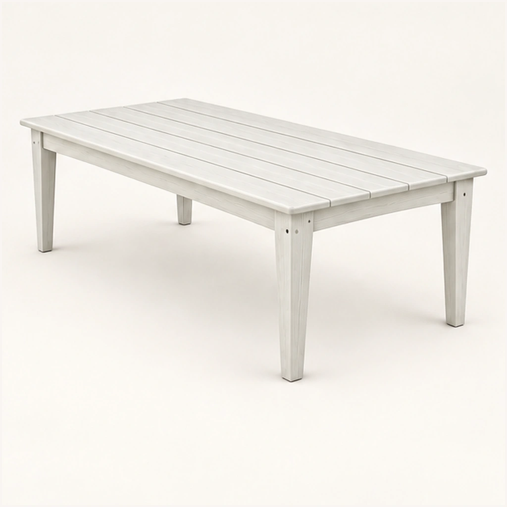 Rectangular Slatted HDPE Outdoor Dining Table in M011 finish, view 3