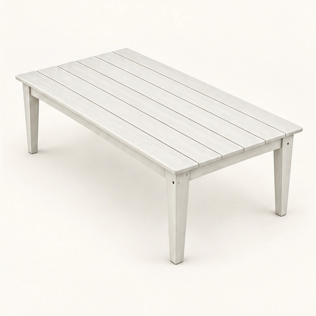 Rectangular Slatted HDPE Outdoor Dining Table in M011 finish, view 4