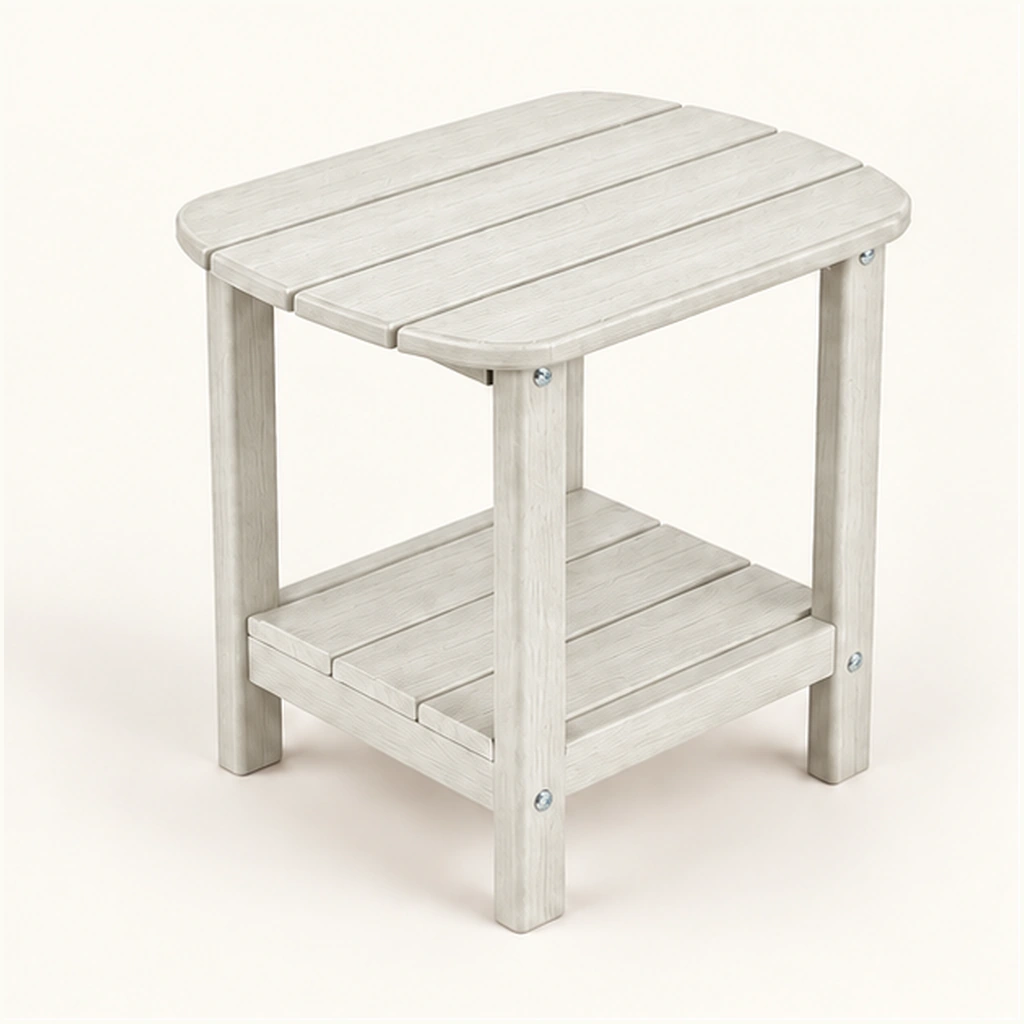 Two-Tier Four-Board HDPE Outdoor Side Table in M011 finish, view 1