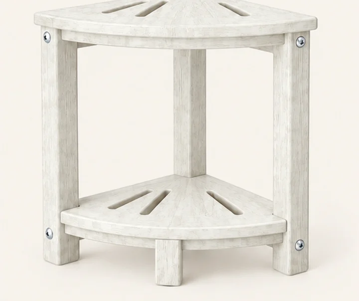 HDPE Waterproof Corner Shower Stool in M011 finish, view 1