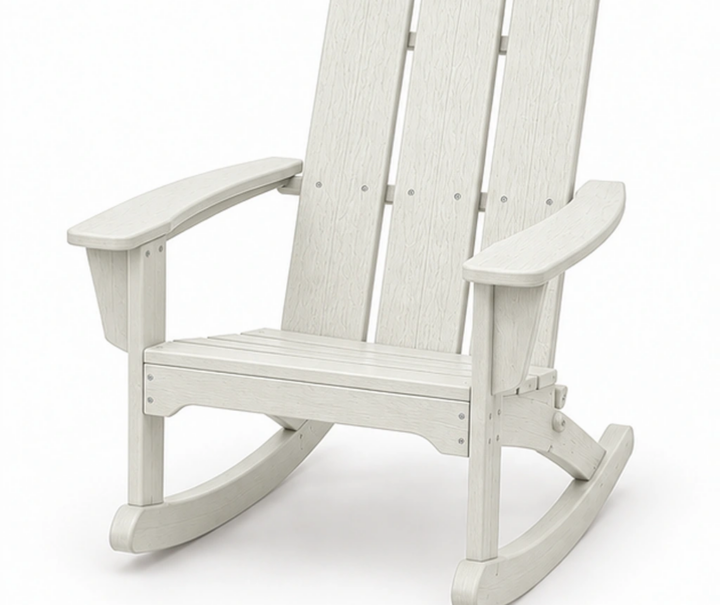 Three-Board HDPE Outdoor Rocking Chair in M011 finish, view 1