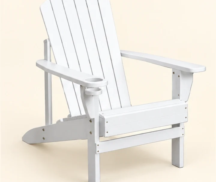 Foldable HDPE Adirondack Chair with Cup Holder in M011 finish, view 1