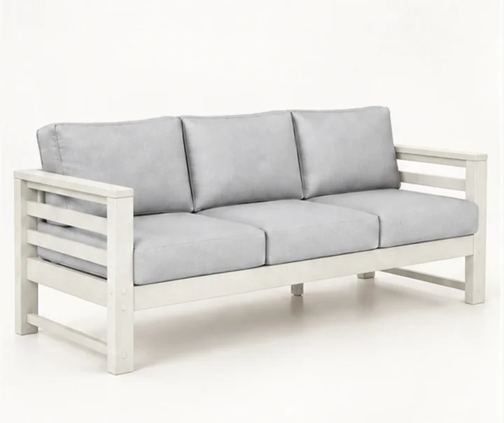 Three-Seat Cushioned HDPE Outdoor Sofa in M011 finish, view 1