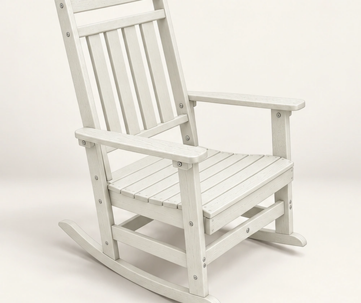 Foldable Weather-Resistant HDPE Rocking Chair in M011 finish, view 1