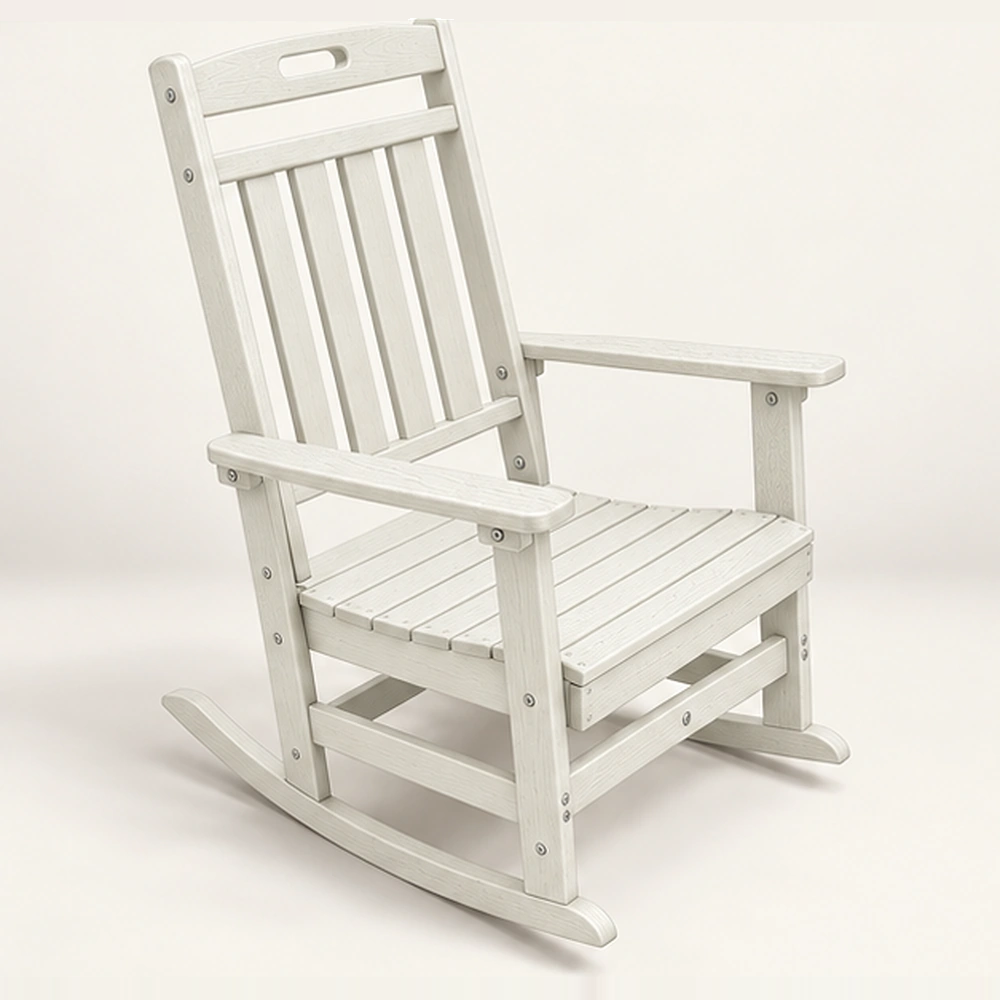 Foldable Weather-Resistant HDPE Rocking Chair in M011 finish, view 1
