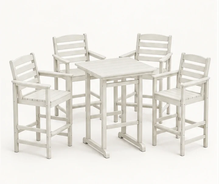 5-Piece Four-Rail HDPE Bar-Height Dining Set in M011 finish, view 1