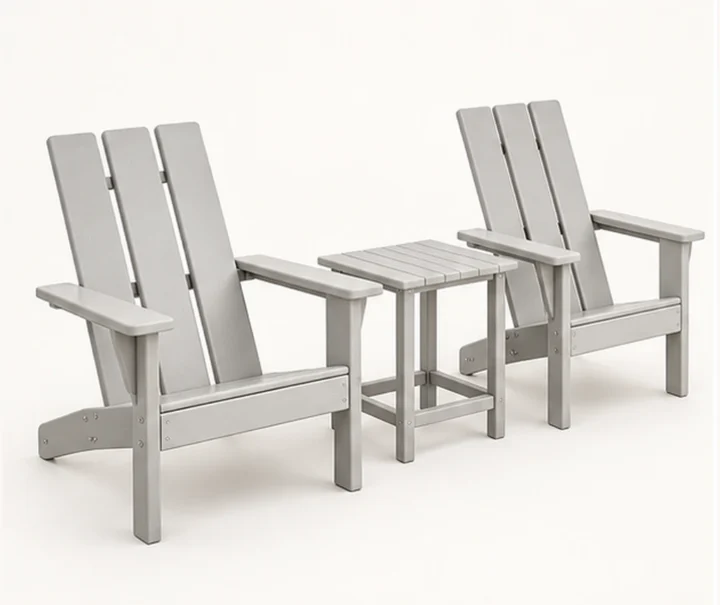 3-Piece Three-Slat HDPE Tete-a-Tete Conversation Set in M011 finish, view 1