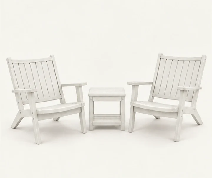3-Piece Slatted HDPE Outdoor Conversation Set in M011 finish, view 1