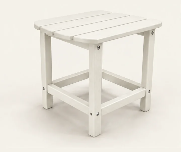 Compact HDPE Adirondack Side Table and Footstool in M011 finish, view 1