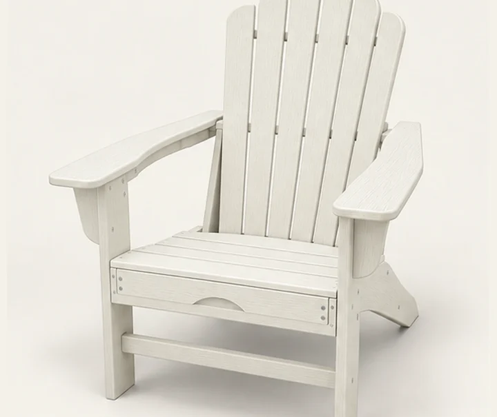 HDPE Adirondack Chair with Cup Holder and Pull-Out Footrest in M011 finish, view 1
