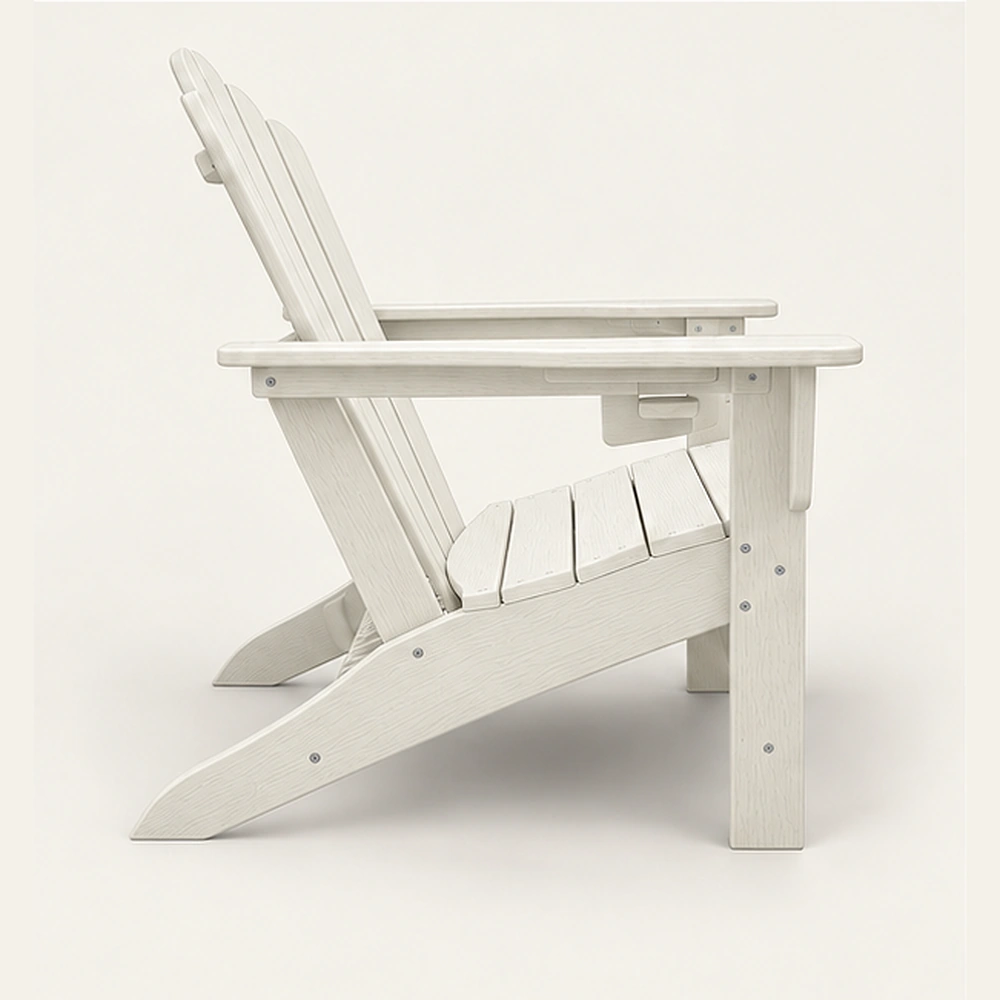 HDPE Adirondack Chair with Cup Holder and Pull-Out Footrest in M011 finish, view 3