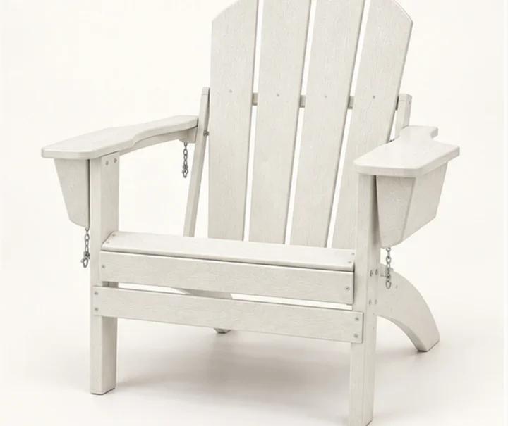 Five-Slat HDPE Adirondack Chair with Dual Side Holders in M011 finish, view 1