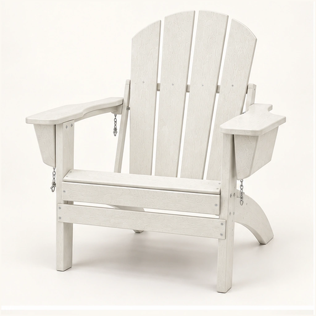 Five-Slat HDPE Adirondack Chair with Dual Side Holders in M011 finish, view 1