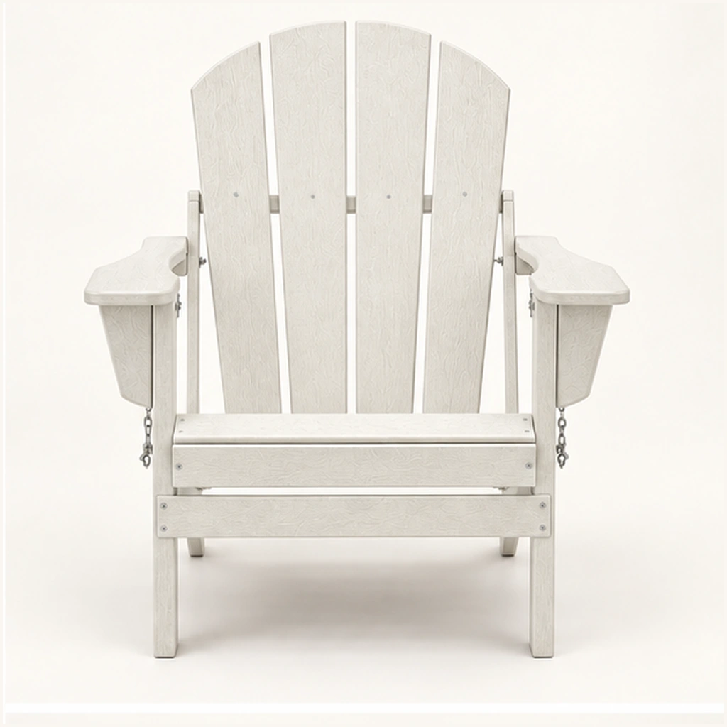 Five-Slat HDPE Adirondack Chair with Dual Side Holders in M011 finish, view 2