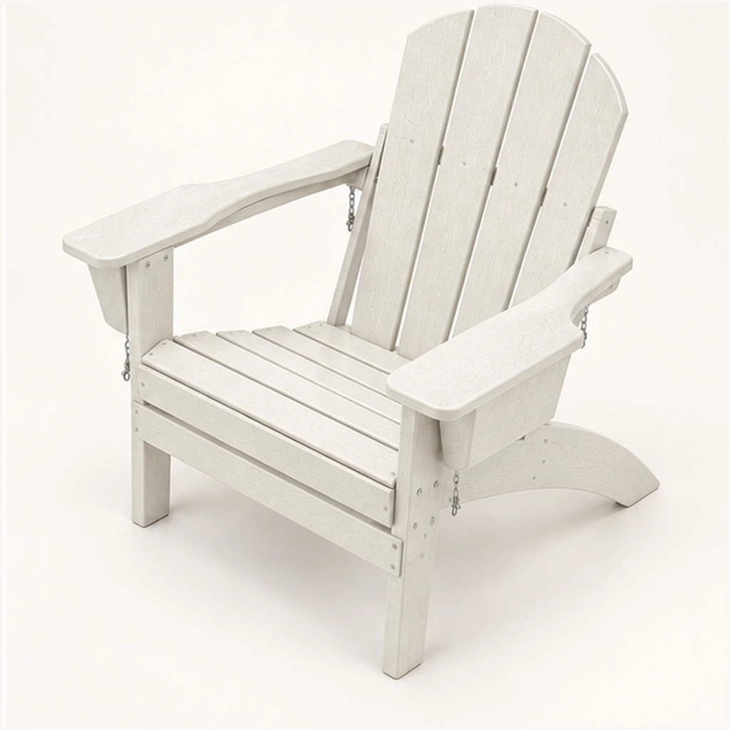Five-Slat HDPE Adirondack Chair with Dual Side Holders in M011 finish, view 4
