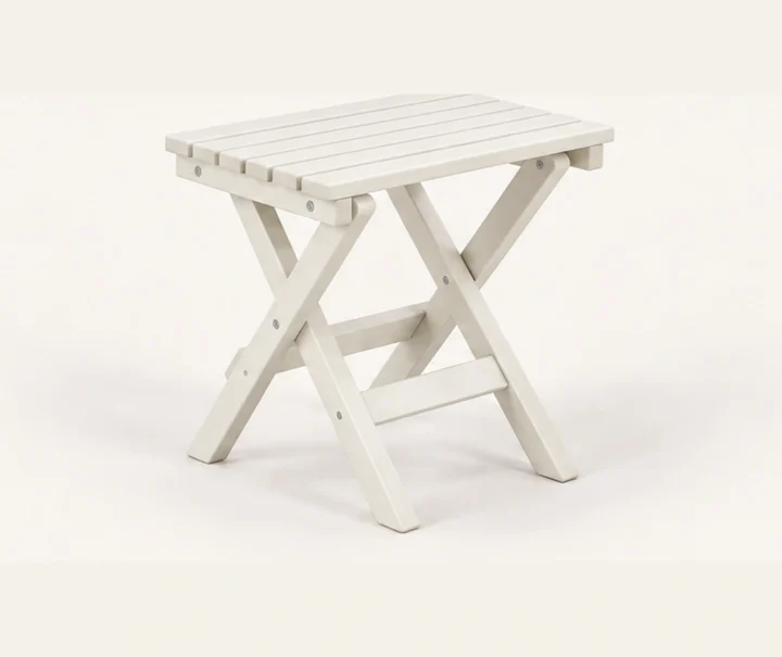 Compact Folding X-Frame HDPE Side Table in M011 finish, view 1