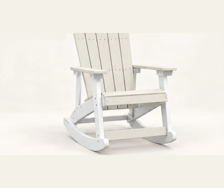 Two-Tone Five-Slat HDPE Rocking Chair in M011 finish, view 1