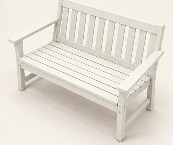 Two-Seat HDPE Outdoor Bench with Armrests in M011 finish, view 1