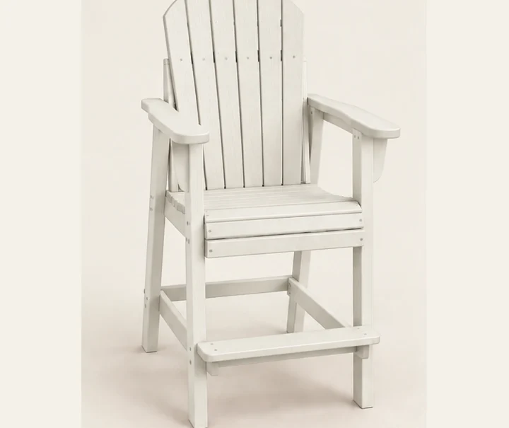 Tall HDPE Adirondack Bar Chair with Footrest in M011 finish, view 1