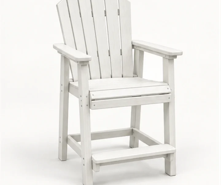 Five-Slat HDPE Adirondack Bar Chair in M011 finish, view 1