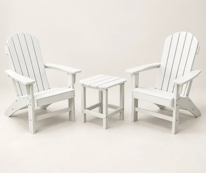 3-Piece HDPE Adirondack Chair and Side Table Set in M011 finish, view 1