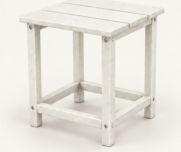 Three-Board Square HDPE Outdoor Side Table in M011 finish, view 1