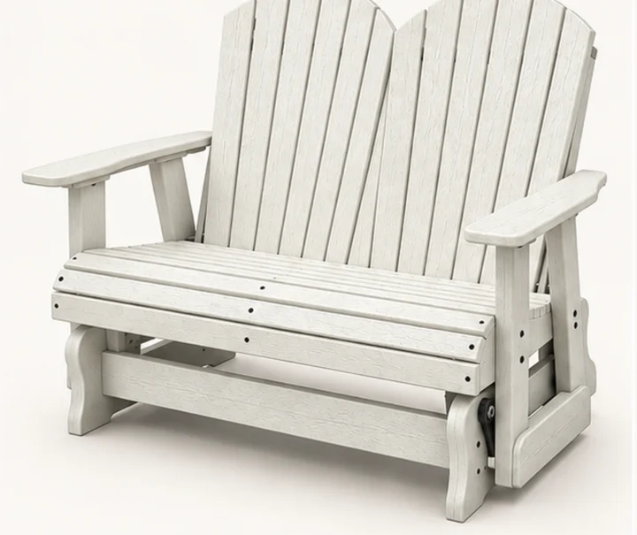 Two-Seat Six-Slat HDPE Adirondack Glider Loveseat in M011 finish, view 1